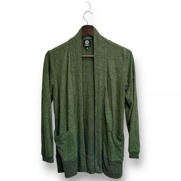 Bobeau Petite Open Front Cardigan Sweater W/Pockets Forest Green Women’s Size PS - Picture 1 of 2